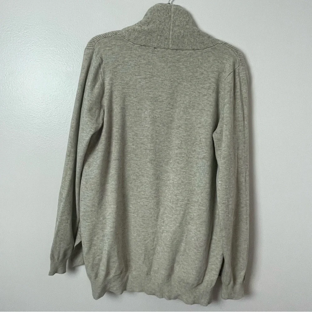 Cyrus Open-Front Ribbed Knit Cardigan Sweater – Size XL